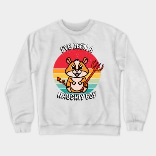 Cute hamster is a naughty boy Crewneck Sweatshirt